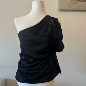Express, Elegant Black One-Shoulder Women's Top, size M.